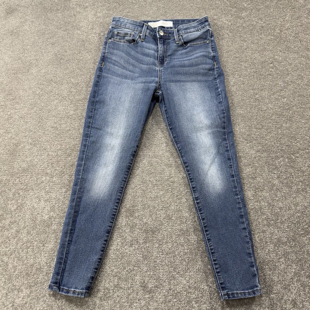 Signature Levi Strauss Gold Mid Rise Skinny Medium Wash Jeans Womens 27x28 Denim